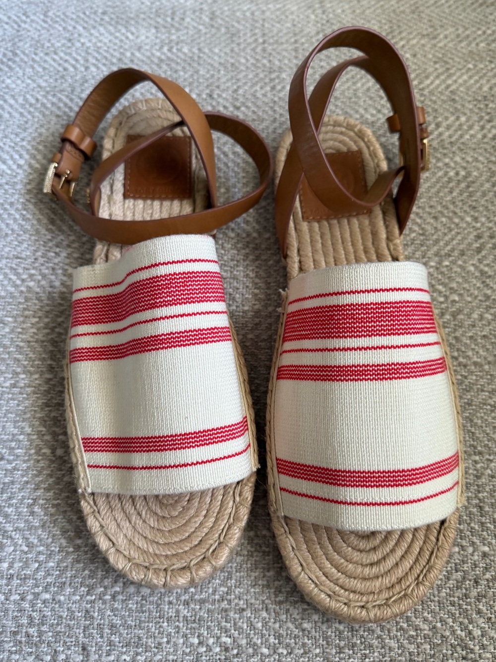 TORY BURCH AWNING BOHO ESPADRILLE SANDALS SZ 8